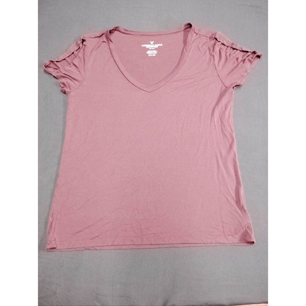 American Eagle Outfitters Burgundy V-Neck - Sexy Strappy Cold Shoulder Sleeves